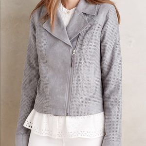 anthropologie • vegan suede moto jacket